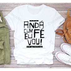 Camiseta T-Shirt Andar com Fé  REF : KAM046