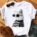 Camiseta Feminina Gatinho de  Óculos  REF : KAM017