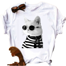 Camiseta Feminina Gatinho de  Óculos  REF : KAM017