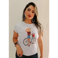 Camiseta Feminina Menina Bike  REF : KAM015