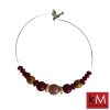 Colar  longo com  esfera  e Choker   com esferas  amadeiradas  REF: COL010 - Imagem 2