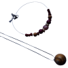 Colar  longo com  esfera  e Choker   com esferas  amadeiradas  REF: COL010 - Imagem 4