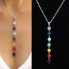Colar de Contas 7 Chakras de cura com Pedras Naturais  REF:  COL019