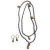 Conjunto de Colar e Brinco de Miçangas  de Buzios  Azul e Rosa   REF: KIT007