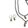 Conjunto de Colar e Brinco de Miçangas  de Buzios  Azul e Rosa   REF: KIT007 - Image 3