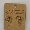 Brincos Coração dourado  com Pingente Coração e  strass  REF KIT012 - Image 2
