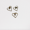 Brincos Coração dourado  com Pingente Coração e  strass  REF KIT012